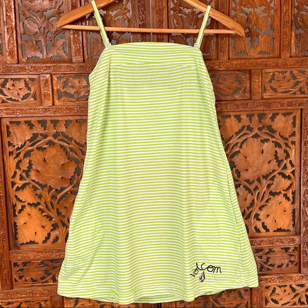 Volcom Dress. Green and White Striped